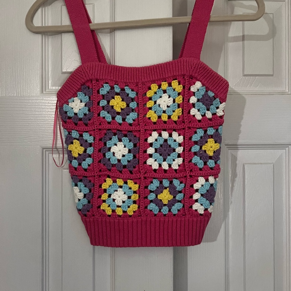 Colorful Crochet Knit Top